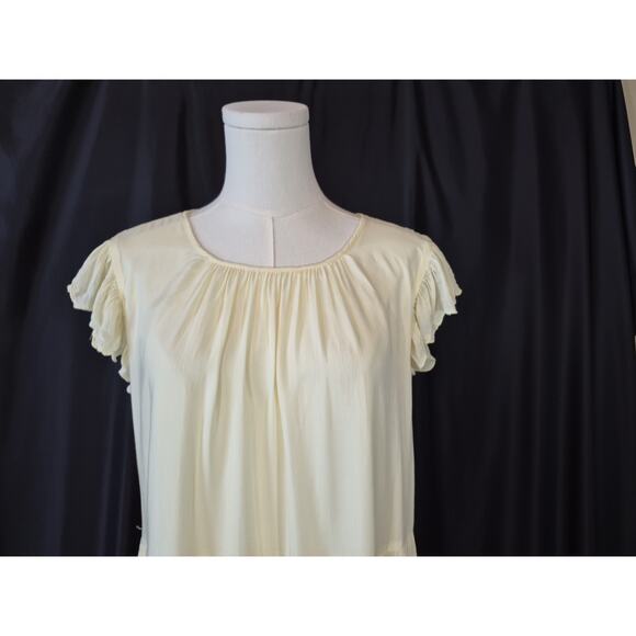 Aritzia Wilfred Sidonie Light Yellow Ruffled Tiered Modal Mini Dress XS - Picture 3 of 10